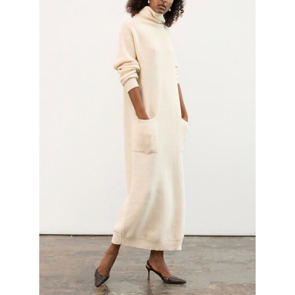 Mara Hoffman Maxi Off-White Elsa Sweater Dress - Picture 3 of 8